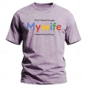  Men's I Don't Need Search My Wife Knows Everything Funny Slogan Acid Wash Vintage Humorous T Shirt Graphic Standard Fit Husband Gift Daily Wear Designer Clothing Apparel S M L XL XXL XXXL