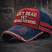 economico I regali-Cappellino da baseball ricamato "Ain't Dead Yet" per uomo e donna, cappellino vintage regolabile effetto invecchiato "Ain't Dead Yet Mother F*ckers", cappellino divertente e umoristico da papà,