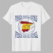  2026年ワールドサッカーマッチ セット グラフィックTシャツ サッカー スペインサッカーファン Tシャツ のために 男女兼用(儿童不要选这个) 成人 3Dプリント  のために 日常 スポーツ・アウトドア