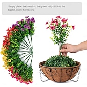 economico Fiore finti-Fiori artificiali pendenti con cestino, piante finte pendenti con fiori di seta artificiali resistenti ai raggi UV per esterni e interni, primavera estate, portico, patio, balcone, giardino,