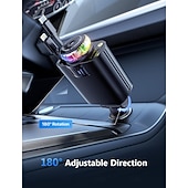 Недорогие Декоративные огни-Выдвижное автомобильное зарядное устройство USB-C с быстрой зарядкой 120 Вт, автомобильный адаптер для прикуривателя со звездами и ароматерапевтической подсветкой, незаменимые автомобильные зарядные устройства, подарки для путешественников, мужчин и женщи