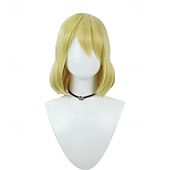 ieftine Peruci Anime-Perucă bob scurtă blondă cu breton, stil Ocean Adventurer, pentru petrecere cosplay