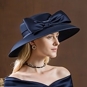 abordables Fascinateurs &amp; Chapeaux-Chapeaux Coiffure Sergé uni Chapeau melon / cloche Chapeau de Soleil Mariage Saint-Valentin Kentucky Derby Course de Chevaux Melbourne Cup Glamour Élégant &amp; Luxueux Romantique Avec Papillon Épissage