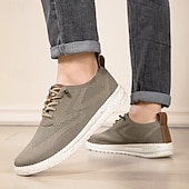 abordables Baskets Décontractées-Baskets décontractées kaki en maille pour homme, à lacets, respirantes, légères et confortables, idéales pour la marche au quotidien, les voyages, les trajets domicile-travail, les loisirs de plein air, les activités du week-end et le sport. Style décontr