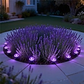 cheap Solar String Lights-Solar-Powered Led Path Garden Lights  Purple Fairy Lights 30LED IP44 Waterproof  And Durable Recessed Outdoor Garden Lights Suitable For Decorative Lighting Of Walkways Lawns, Camping Parties