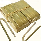 رخيصةأون أدوات وأجهزة المطبخ-٥٠ قطعة من الملاقط الخشبية، أدوات طبخ للاستخدام مرة واحدة، ملاقط صغيرة من الخيزران، ملاقط طبيعية للخبز والتحميص، أدوات شواء، تستخدم في محلات الشاي والقهوة، أواني طهي للشواء، مشابك طعام.