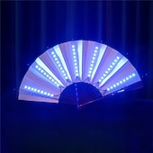 olcso Dekoratív fények-10 hüvelykes világító ventilátor, világító és színes, összecsukható ventilátor, bár, trambulin, éjszakai klub, parti, színpad, hangulatkellékek, kis éjszakai fények, dekoratív lámpák 1 db