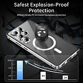 tanie 2026 Samsung Galaxy S26 Seria-telefon Kılıf Na Samsung Galaxy S26 S26 Plus S26 Ultra Obudowa z adsorpcją magnetyczną Krystalicznie czyste Smukła obudowa Odpianane i ochraniacz ekranu Lustro Stop aluminium