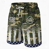  Per uomo 4 luglio, 250° anniversario degli Stati Uniti Bandiera degli Stati Uniti 1776 Costumi da bagno Pantaloncini da mare Pantaloncini da Surf Misura del girovita medio Patriotico Ferie Tasche