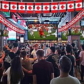 ieftine Meciul de fotbal mondial 2026-Banner cu steaguri canadiene din șnur pentru meciul de vară al Cupei Mondiale de fotbal, 50 de steaguri, mini steaguri canadiene mici de 46 de picioare, pentru decorarea țării, școală, petrecere,