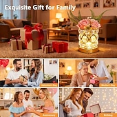 cheap Lamps &amp; Lamp Shades-Rose Flower Lamp, Rechargeable Cordless Touch Crystal Bedside Table Lamp with 3-Color Dimmable Small Night Light - Birthday Gifts for Women, Mom, Wife, Living Room, Bedroom Decor, Romantic Home Decor