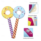 cheap Outdoor Recreation-6pcs Inflatable Lollipops in Random Colors, Inflatable Donut Candy, Birthday Party Decorations, Novelty Toys