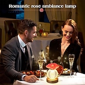 cheap Lamps &amp; Lamp Shades-Rose Flower Lamp,Birthday Gifts for Women,Rechargeable Cordless LED Touch Lamps,3-Colour Infinitely Dimming Small Night Light,for Living Room,Dining Room,Bedroom Festival Home Decor