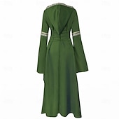  Medievale Rinascimento Vestito Costume di fantasia Strega Vichingo Costume Per donna Celtico Fantasia Halloween Carnevale Performance LARP Fiera Rinascimentale Adulti Vestito