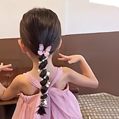 baratos Evento e suprimentos de festa-Conjunto de 4 tiaras de laço em tule para meninas – design floral delicado com miçangas, tiaras de plástico resistentes, perfeitas para uso diário, festas de aniversário, todas as estações, escola,