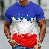 ieftine Tricouri patriotice 250-4 iulie 2026 250 de ani Ziua Memorială T-Shirt bărbătesc patriotic patriotic 3D imprimat cu steagul SUA cu guler rotund și mâneci scurte zilnic stradă
