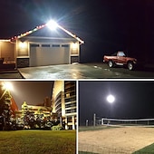 baratos Luzes de trabalho-Luminária LED para celeiro, iluminação externa com sensor crepuscular e luz diurna, à prova d'água IP65, ideal para segurança externa em garagens, quintais, ruas e armazéns.