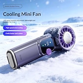 cheap Handheld Fans-Handheld Fan with Cooling Plate, Portable Personal Fan, Digital Display 199 Speeds Adjustable, Foldable Mini Fan with Lanyard, High Speed Turbo Fan for Women Men Travel, Outdoor, Office