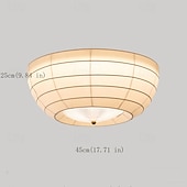 cheap Ring &amp; Round Design-Traditional Japanese Round Hardware Fabric Crystal LED Flush Mount Ceiling Light For Bedroom