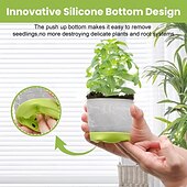 お買い得  植物ケアアクセサリー-蓋付きスタータートレイと植物ラベル付きの4インチ苗カップ10個、透明な苗ポット、補強されたベース付きの再利用可能なプラスチック植木鉢、移植が簡単 &amp;種まき