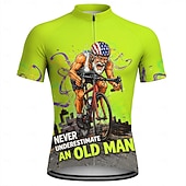 economico Maglie da uomo-Da uomo Maglia da Ciclismo Maglia da downhill Non sottovalutare mai un vecchio con una bicicletta Manica Corta Bicicletta Maglia Maglietta con 3 tasche posteriori Resistente ai Raggi UV Asciugatura