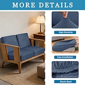 voordelige Patio Kussenshoes-4 stuks stretch kussenhoezen voor buiten, 100% waterdicht, vervangende hoezen voor tuinbanken en -sofa's, wasbare en herbruikbare meubelbeschermers.