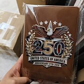 cheap U.S. 250th Anniversary-250th America Anniversary Notebook, U.S. 1776–2026 Commemorative Fountain Vegan Leather Journal, 250 Years Freedom Limited Edition Gift, Independence Patriots Journal