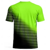 お買い得  ランニングTシャツとタンクトップ-男性用 サッカーユニフォーム 幾何学模様 勾配 文字＆番号 ランニングトップ アスレチックTシャツ 夏 半袖 UPF 50 速乾性 吸汗性 高通気性 トーナメント サッカー ジム ランニング しつけ用品 スポーツ グリーンとブラック スポーツウェア アクティブウェア