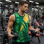 economico T-shirt e Canottiere da Corsa-Per uomo Grafico Canotta da allenamento Canotta da corsa Canotta da palestra Estate Senza Maniche Asciugatura Rapida Morbido Traspirante Allenamento in Palestra Corsa Camminata Jogging Rosso Blu