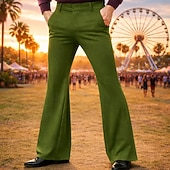  Retrò Vintage Anni '70 Pantaloni Pantaloni a zampa d'elefante Pantaloni a zampa Hippie Disco Tinta unica Costume Per uomo Halloween Carnevale Feste Abbigliamento Quotidiano Parata dell'Orgoglio Adulti