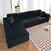 baratos Cobertura de Sofa-Capas elásticas para sofás de 1, 2, 3 e 4 lugares, capa para sofá modular em formato de L, capa protetora para sofá chaise longue, protetor de móveis para sala de estar.