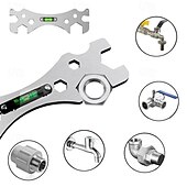 billige Håndverktøy-universal krannøkkel dusjnøkkel 9mm 12mm 14mm 17mm 23mm 30mm skrue mutteråpninger med vater for dusjreparasjon baderomsslange rørleggerarbeid fjerning servantkran avløp vask verktøy