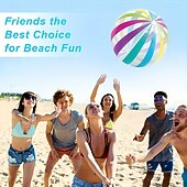 cheap Outdoor Recreation-2PCS Polka Dot Beach Balls Inflatable PVC Water Play Balls with Colorful Stripes for Outdoor Pool, Swimming Pool, Beach Party Decoration and Outdoor Activities