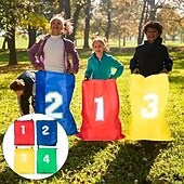 cheap Outdoor Recreation-4PCS Canvas Potato Sack Race Set, Durable Kangaroo Jumping Bags for Kids &amp; Adults, Outdoor Lawn Games for Family Fun, Hand-Washable Sack Race Bags for Halloween, Christmas &amp; New Year