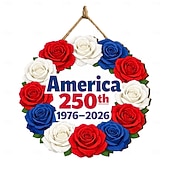 levne 250. výročí USA-Dřevěná cedule k 250. výročí Spojených států, vlastenecká dekorace na zavěšení dveří ke Dni nezávislosti, nástěnná plaketa s americkou vlajkou na farmě, dekorace na verandu domu ke Dni nezávislosti 4.