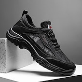 baratos Tênis Casuais-Botas de caminhada masculinas para atividades ao ar livre – mistura de couro sintético e camurça, sola antiderrapante durável, design respirável, perfeitas para aventuras ao ar livre, viagens e uso casual diário.