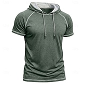 levne Pánské sady Basic Trička-Pánské Tričko Tričko s krátkým rukávem Tričko Top Krátký rukáv Kapuce Léto Bez vzoru Šik ven stylové Pro volný čas Kapuce Klínové rukávy Ležérní Denní Venkovní Vodní modrá Tmavě šedá Černá Top tričko