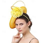 economico Fascinatori-Fascinator Poliestere Matrimonio Vintage Carino Retrò Con Floreale Copricapo Copricapo