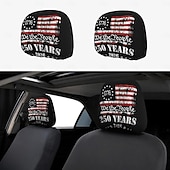 abordables 250º Aniversario-Funda para reposacabezas de coche conmemorativa del 250 aniversario, 2 unidades, conmemorativa de la Independencia de Estados Unidos (1776-2026), soporte espinal resistente para conducción de larga distancia, ajuste universal para coches, camiones y SUV.