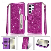 cheap 2026 Samsung Galaxy S26 Series-Phone Case For Samsung Galaxy S26 S26 Plus S26 Ultra Wallet Case Zipper Full Body Protective Kickstand Color Gradient sky PU Leather