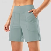 economico Pantaloncini Bermuda-Per donna Bermuda Chinos Shorts Vacanza Streetwear Casual Corto Vita media Tinta unica Tasca Fascia Elastica Comodo Traspirante Elasticizzato Quotidiano All'aperto Palestra Verde acqua Nero Rosa
