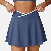 tanie Spódnice i szorty damskie-Damskie Solidne kolory Spódnica casualowa Spódnice tenisowe z szortami Spódnica sportowa Kieszeń Wysoka talia Elastyczny Odvádí pot Oddychający Bransoletka tenisowa Golf Pikle Spódnica Czarny Biały