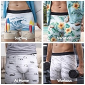  Муж. Мультипликация Большие глаза Имитация молнии Эластичные боксерские трусы Плавки Боксерские шорты для плавания Веселая Повседневные Дом Пляжный отдых