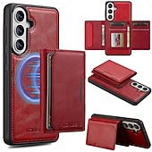 abordables 2026 Samsung Galaxy S26 Serie-teléfono Funda Para Samsung galaxia S26 S26 Plus S26 Ultra Tarjetas billetera Magnética Soporte de carga inalámbrica Ranura para tarjetas Retro Cuero de PU