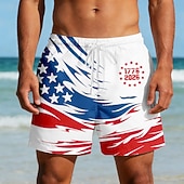  Per uomo 4 luglio, 250° anniversario degli Stati Uniti Bandiera degli Stati Uniti 1776 Costumi da bagno Pantaloncini da mare Pantaloncini da Surf Misura del girovita medio Casual Ferie Tasche