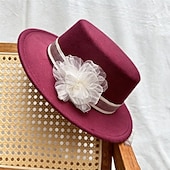 billige Festhatter-Hatter polyester Bryllup Bursdag Årgang søt stil Med Kronblader Hodeplagg Hodeplagg