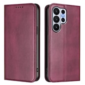 baratos 2026 Samsung Galaxy S26 Série-telefone Capinha Para Samsung Galaxy S26 S26 Ultra Plus Capa para Cartão Wallet Com Suporte Suporte para carregamento sem fio Slot para cartão Retro TPU Couro PU