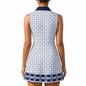 economico Abbigliamento Tennis da donna-Per donna Geometrico Motivo Floreale Abito da tennis Abito sportivo Senza Maniche Floreale Traspirante Tennis Golf Badminton Colletto Polo Collo con zip Vestito Nero Rosso Blu marino scuro