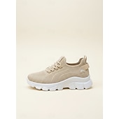 Недорогие Женские кроссовки-Женские дышащие прогулочные туфли цвета хаки — легкие удобные кроссовки на шнуровке для путешествий и повседневной носки.