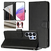 levne 2026 Samsung Galaxy S26 Série-telefon Carcasă Pro Samsung Galaxy S26 S26 Ultra Plus Pouzdro na peněženku se stojánkem s Lanyardem s poutkem na zápěstí Retro TPU PU kůže